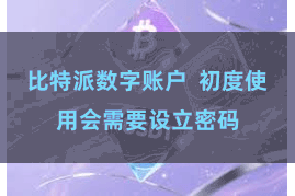 比特派数字账户  初度使用会需要设立密码